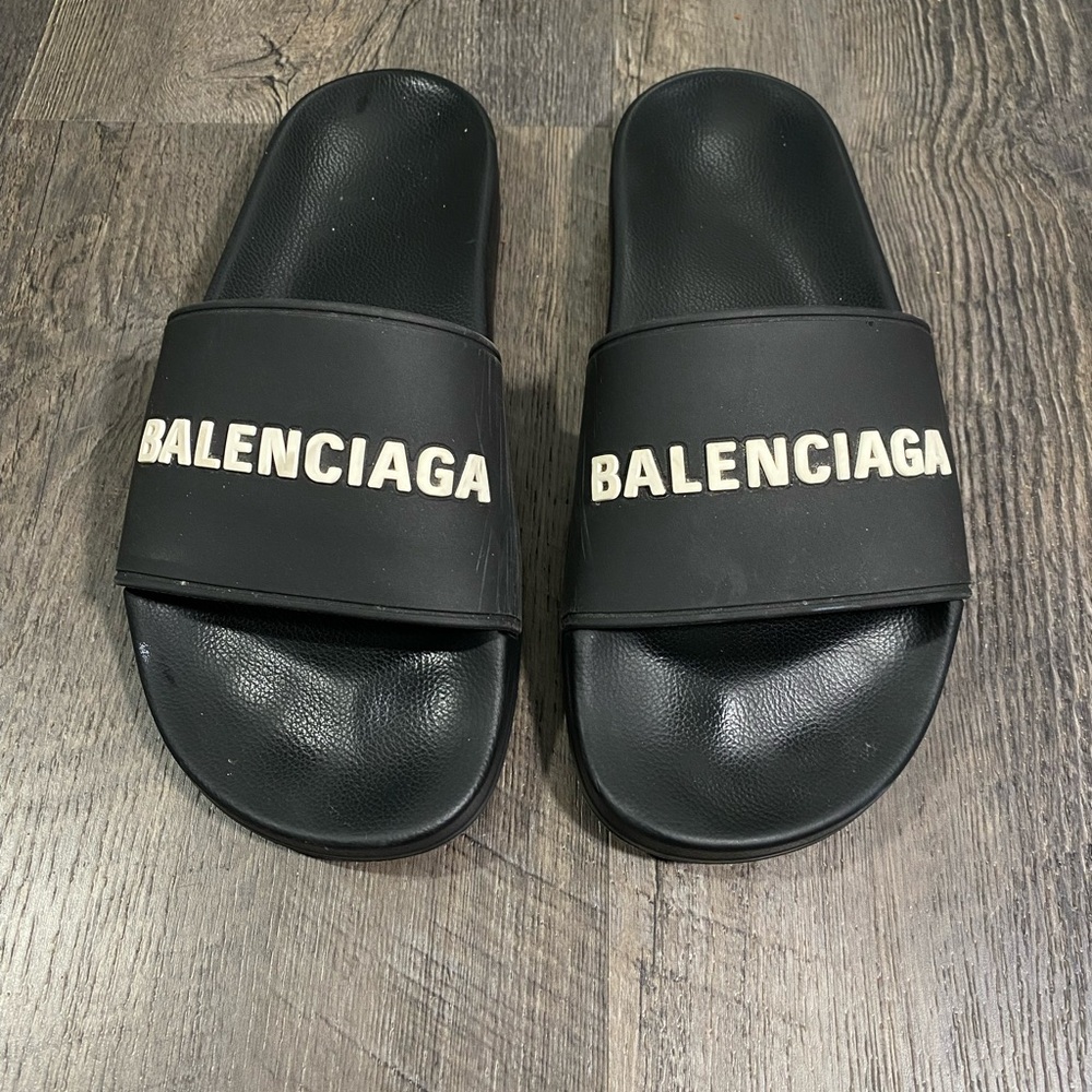 BALENCIAGA Womens Black Slides